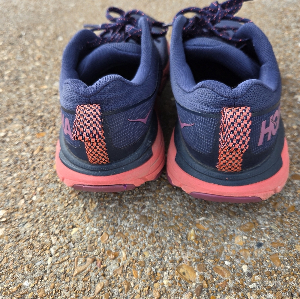 hoka one challenger ATR 6 womens size 7 wide shoes blue trail hiking sneakers - Picture 4 of 5